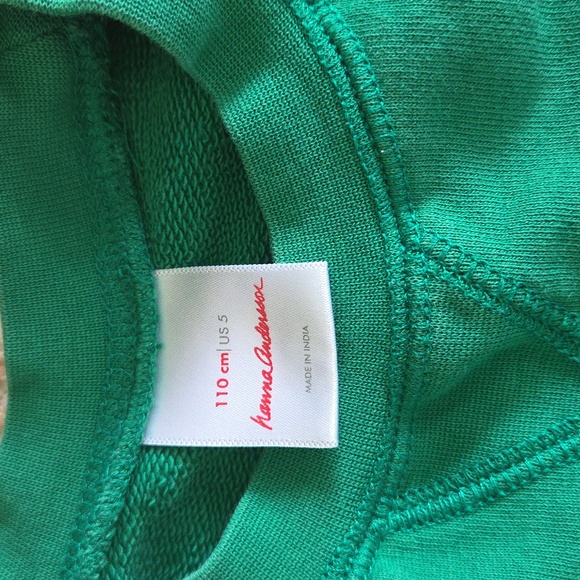 Hanna Andersson Sweatshirt Kelly Green 5T - Picture 2 of 5